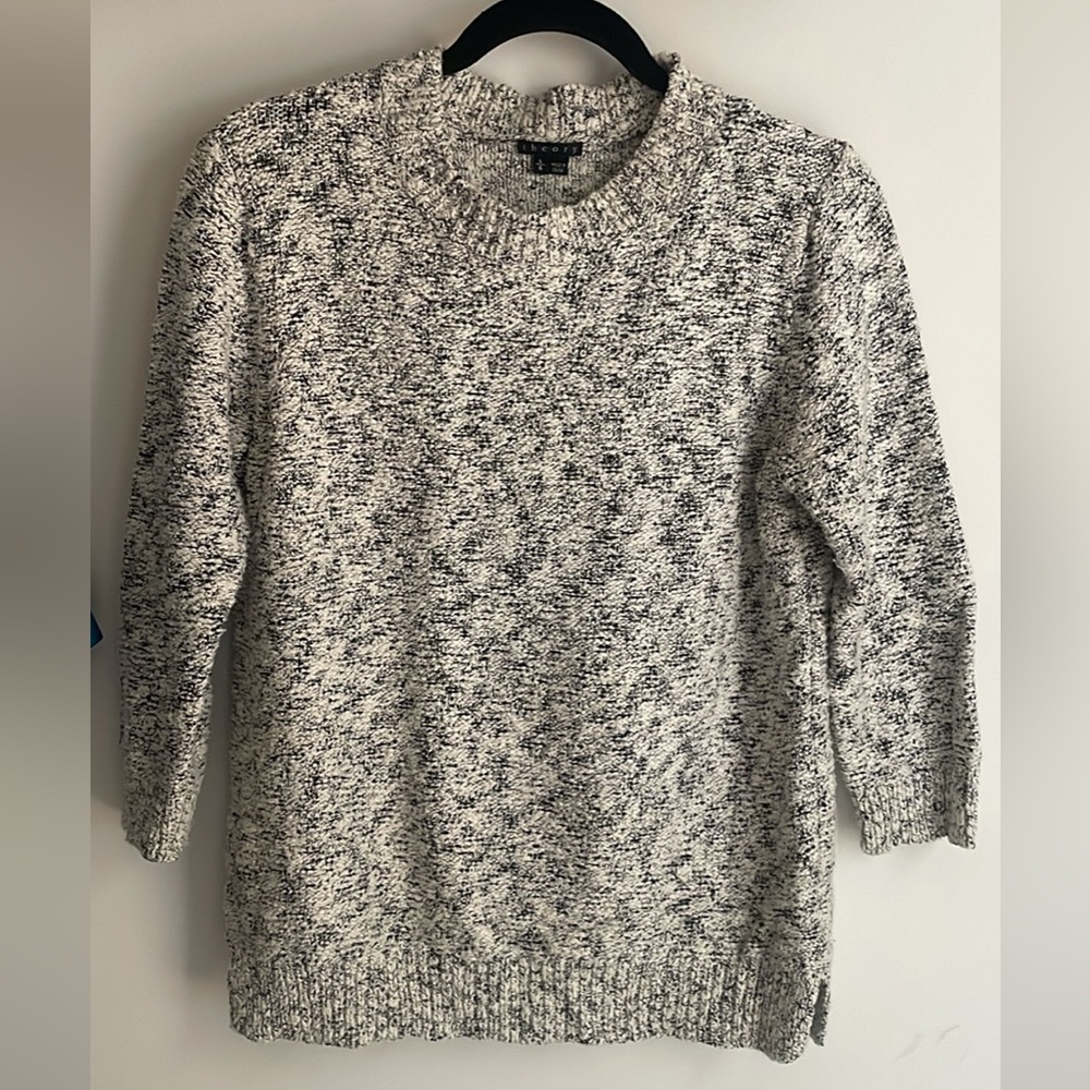 Theory Black and White Knit Sweater